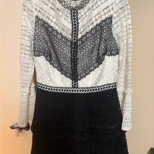 Gianni Bini Black and White Sheath Midi Dress